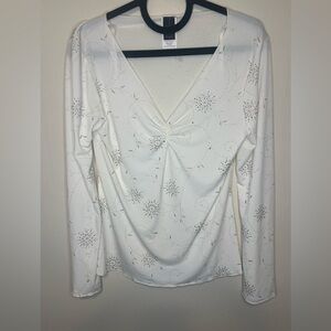 Y2K paper tag whimsy white long sleeve